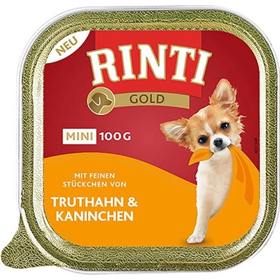 Rinti Gold Mini Adult Dog krůtí maso a králík 16 x 100 g