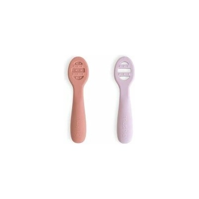 Mushie prvé lyžičky na príkrmy rose soft lilac 2 ks