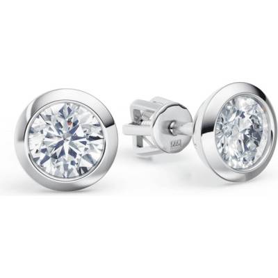 DF Dámske náušnice 3676 z bieleho zlata s diamantmi s celkovou hmotnosťou 1,00 ct