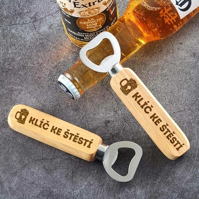 Dřevia Dřevěný otvírák na pivo - Klíč ke štěstí