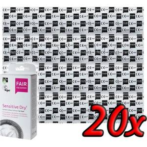 Fair Squared Sensitive Dry - Fair Trade Vegan Condoms 20 pack