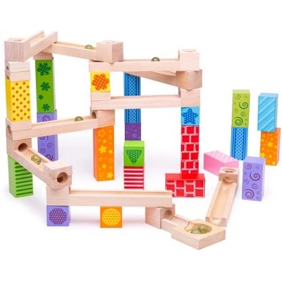 Bigjigs Toys Дървен конструктор-писта с топчета Marble Run (BJ786)