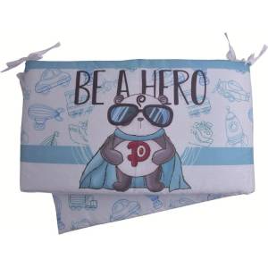 Babyhome Обиколник за детско легло Babyhome Цвят СИНЬО С МЕЧЕ (2118)