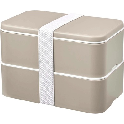 MIYO POP dvojposchodová desiatová krabička s objemom 700 + 700 ml, hnedá Sand