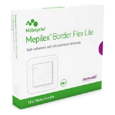 MEPILEX BORDER FLEX LITE 10X10 CM, 5 KS, TENKÉ SAMOLEPÍCÍ PĚNOVÉ KRYTÍ SE S