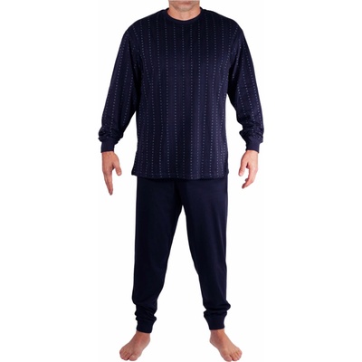 H&F Hopefine Mojmír pánske pyžamo s nápletmi W-034C tmavo modrá
