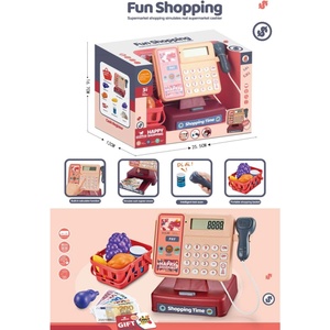 Armtoys ДЕТСКИ КАСОВ АПАРАТ С КОШНИЦА, БАРКОД ЧЕТЕЦ И ПРОДУКТИ В КУТИЯ