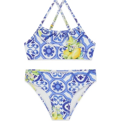 GUESS Бански две части за момиче в син цвят с лимони Guess