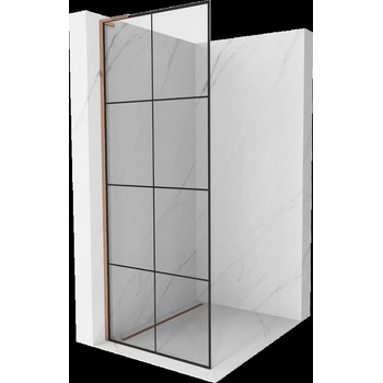 Mexen Kioto L стена за душ Walk-in 70 x 200 см, черен модел, розово злато - 800-070-103-60-77 (800-070-103-60-77)