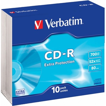 Verbatim DataLife CD-R 80 52x тънък калъф 10db/бр (10 етикета) 43415 (43415)