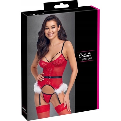 Cottelli X-Mas Powernet & Lace Basque 2633221 – Zboží Mobilmania