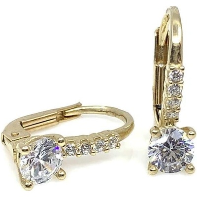 Jan Kos jewellery zlaté náušnice s bílým kamenem 59628336
