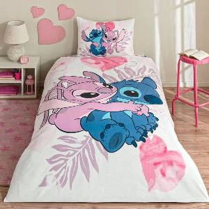TAC Единичен детски спален комплект Lilo & Stitch 100% памук