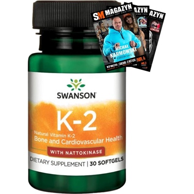Swanson Vitamín K2 + Nattokinase 30 kapslí
