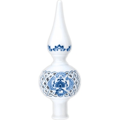 Český porcelán Cibulák Špička vánoční prolamovaná prům. 7,5 cm; v. 22 cm