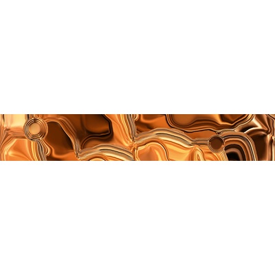 Dimex KI350-102 Samolepící fototapeta do kuchyně Liquid chrome bronze rozměry 350 x 60 cm