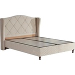  Тапицирана спалня Alora 150/200 см, подматрачна рамка, повдигащ механизъм, крем