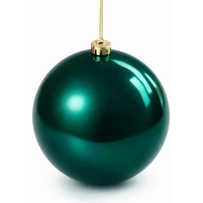 DECOLED Velká vánoční koule 20 cm, paví zelená lesklá, plastová baňka, UV