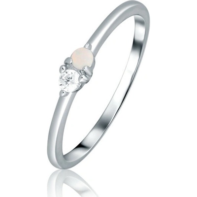 JVD SVLR1226X61O1 Stříbrný opálový prsten se zirkonem