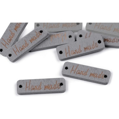Dřevěná cedulka / ozdoba Handmade 10x30 mm, střední, 5 šedá