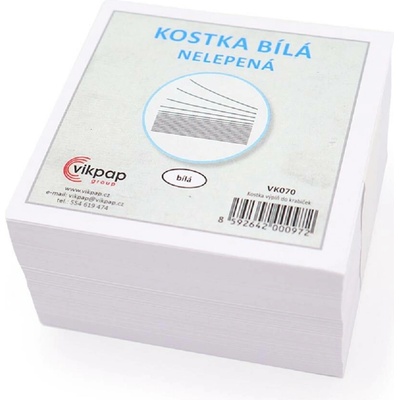 Vikpap VK070 - kostka, výplň do krabiček, bílá, 9 × 9 × 4,5 cm, 500 listů