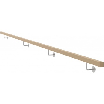 Umakov Drevené madlo DUB a nerezové držiaky, JP40x40mm/L4000mm WDJP/M-4000