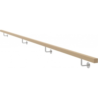 Umakov Drevené madlo DUB a nerezové držiaky, JP40x40mm/L4000mm WDJP/M-4000