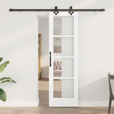 vidaXL Преплъзваща се врата ORKDAL 61 x 198, 5 см Бяло и черно (3332182)