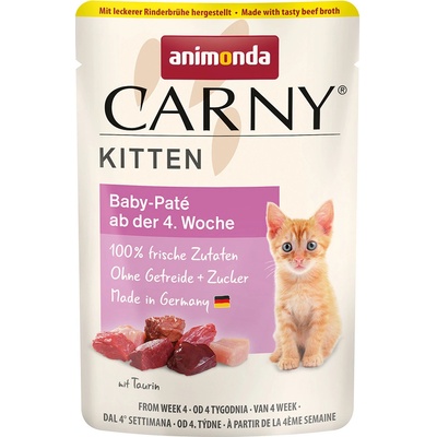 animonda Carny Kitten Pouch baby paštéta s hovädzím vývarom 24 x 85 g