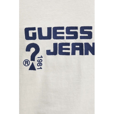 Памучна тениска Guess Jeans в бежово с апликация M4BI76 K8HM0 (M4BI76.K8HM0)