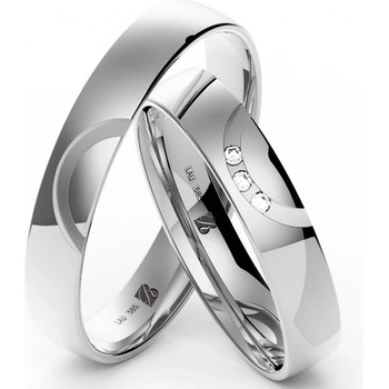 Blink Blink Klasické biele obrúčky s jemným vzorom a kameňmi 8261 BL