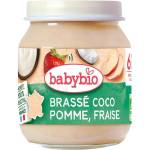 Babybio Био плодово пюре Babybio - Кокосово мляко, ябълка, ягода, 6 м+, 130 g (3288130511055) - ozone