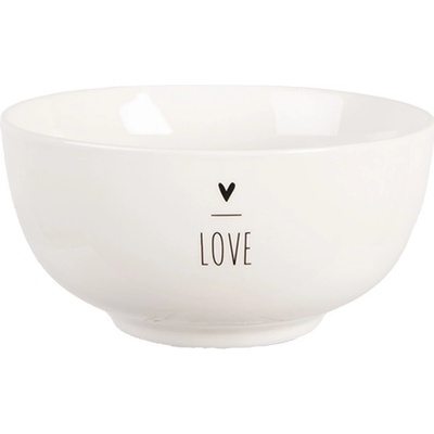 Clayre & Eef Bílá porcelánová miska se srdíčkem Lovely Day 14 x 7 cm 500 ml