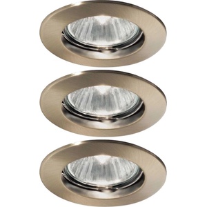 Ideal Lux - Комплект от 3 вградени таванни осветителни тела JAZZ 1xGU10/50W/230V, бронзов цвят (ID083124-3ks)