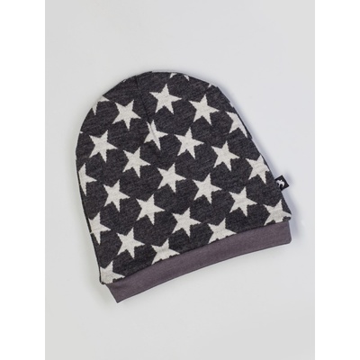 Duomamas Merino čepice dvouvrstvá světlé hvězdy šedá