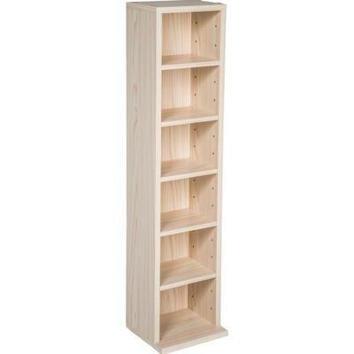 tectake 401699 stojan so 6 policami na 102 cédečiek 90x21x20cm - buk