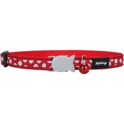 Red Dingo Obojek pro kočky White Spots 12 mm 20 - 32 cm