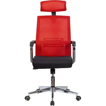 RFG Директорски стол Roma HB, дамаска и меш, черна седалка, червена облегал (4010140298)