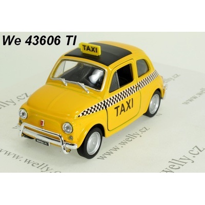 Welly Fiat Nuova 500 Taxi Žlutá 1:34