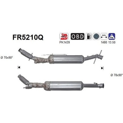 Filtr sazových částic, výfukový systém AS FR5210Q