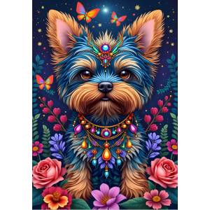 Alipson Puzzle - Puzzle Dog in Flowerland - 1 000 piese