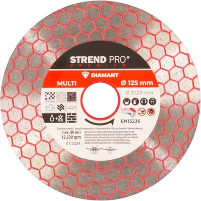 Kotúč Strend Pro Premium, 125 mm, hexagonal, diamantový, rezný, multi