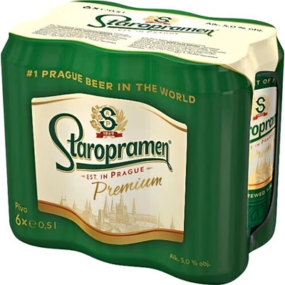 Staropramen Premium pivo 12° 6 x 0,5 l (plech)