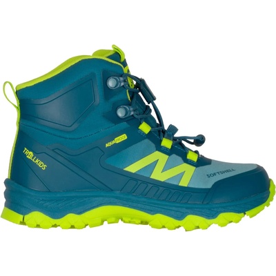 Trollkids Детски туристически обувки Trollkids Kid's Sirdal Hiker Mid Walking boots - Petrol / Dolphin Blue / Lime - размер 40 (EU) (702-5142-0323)