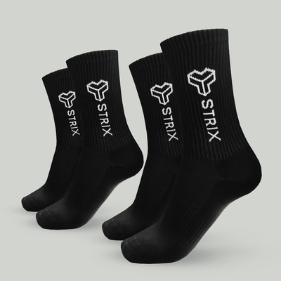 GymBeam STRIX Чорапи Essential Crew 2Pack Black M