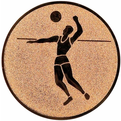 Volejbal: Hliníkový emblém na trofej Ø 50 mm bronzová