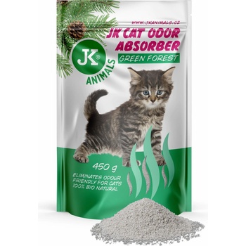 JK ANIMALS Green Forest Absorber pohlcovač zápachov s vôňou zeleného lesa 450 g