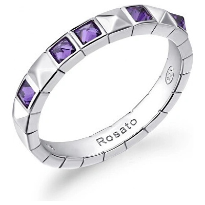 Rosato Hravý stříbrný prsten se zirkony Cubica RZCU92