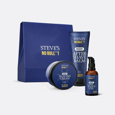 Steves No Bull***t Sandalwood krém na holení 100 ml + balzám po holení 100 ml + olej před holením 50 ml