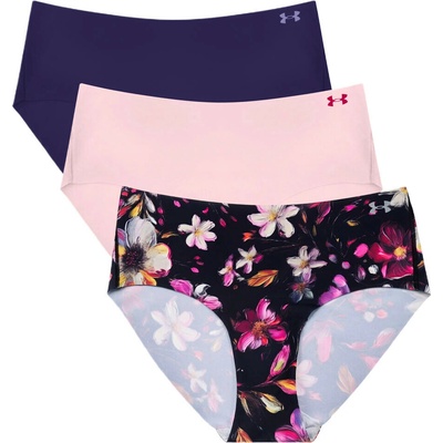 Under Armour Dámske nohavičky Pure Stretch Noshow Hipster Print 3Pack Pink Dusk